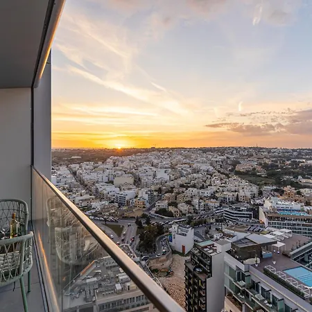 21st Floor Sunset - Mercury Tower With Pool Access By Uniq San Ġiljan